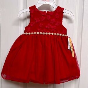 Purple Rose Red Sleeveless Beaded Princess Dress Size 12M NWT